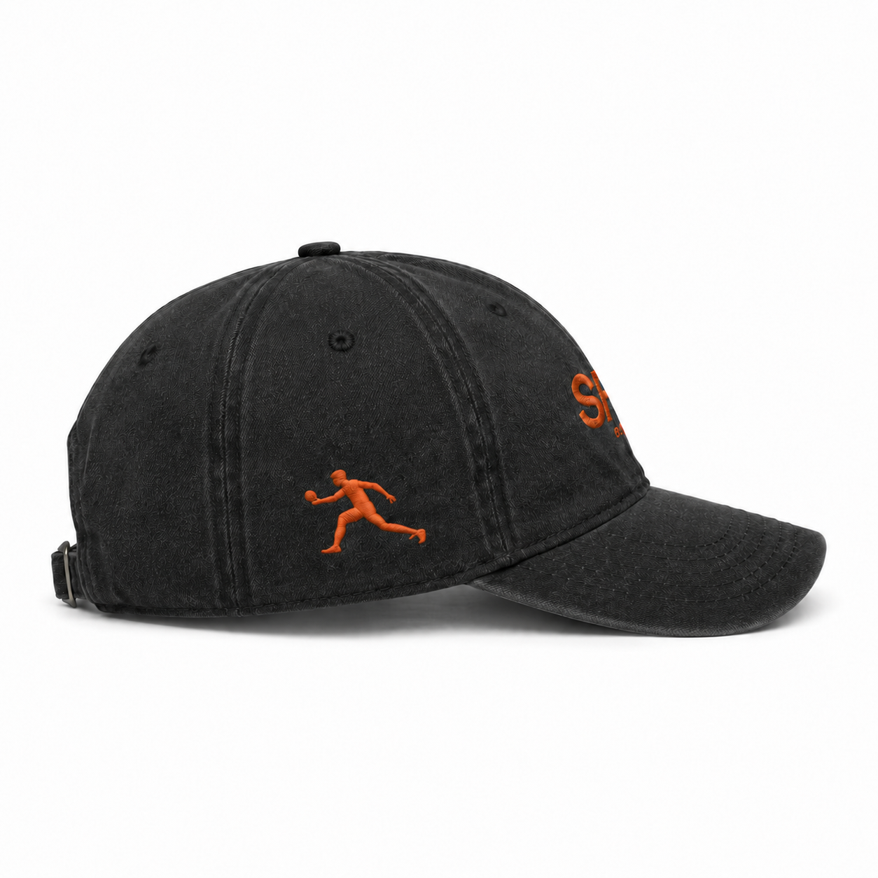 SPIN Club Cap black, right side, table tennis player mark