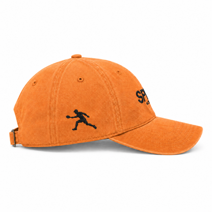 SPIN Club Cap orange, right side, table tennis player mark