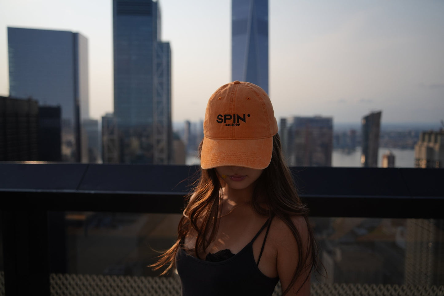 SPIN Club Cap orange, back detail worn